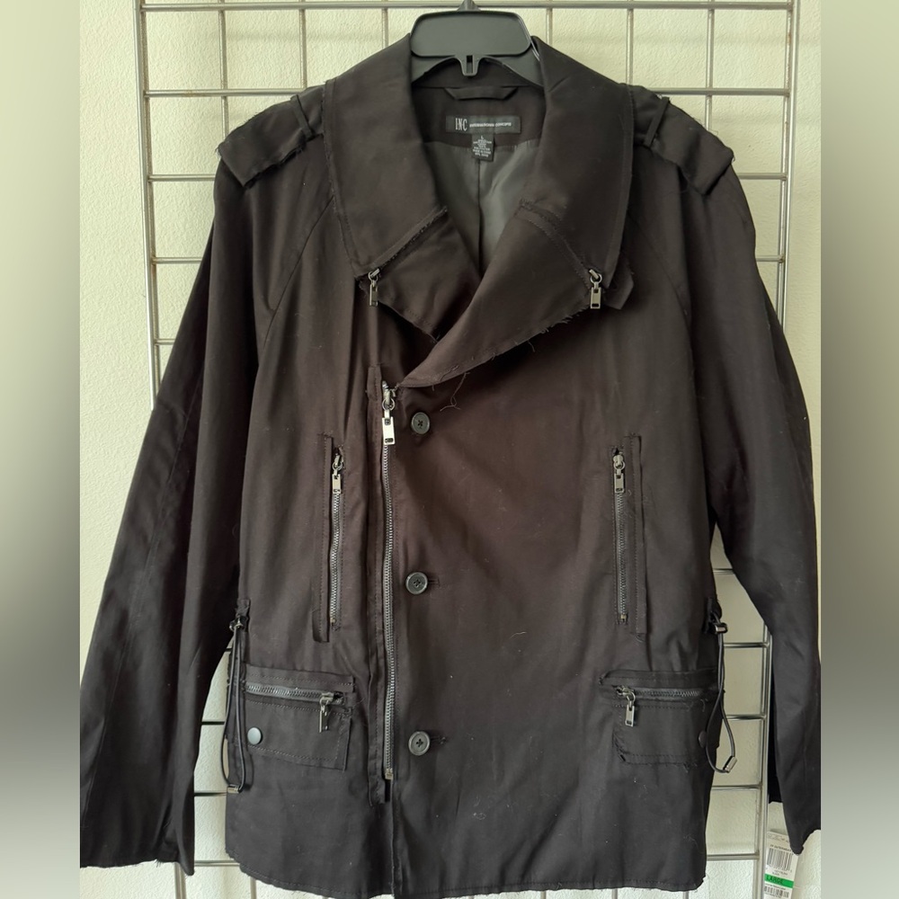 INC International Concepts Black Jacket Size Large Retail for $189